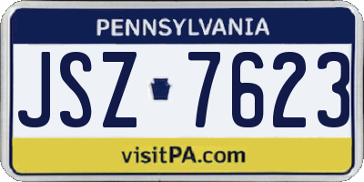 PA license plate JSZ7623