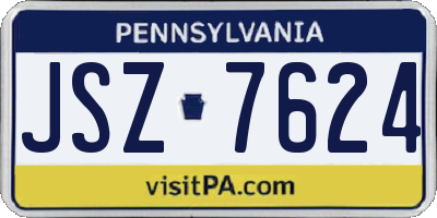 PA license plate JSZ7624