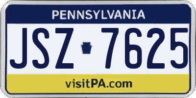 PA license plate JSZ7625