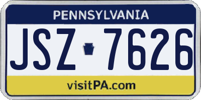 PA license plate JSZ7626