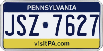 PA license plate JSZ7627