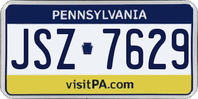PA license plate JSZ7629