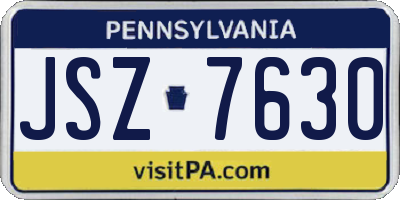 PA license plate JSZ7630