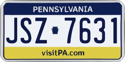PA license plate JSZ7631