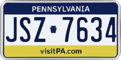 PA license plate JSZ7634