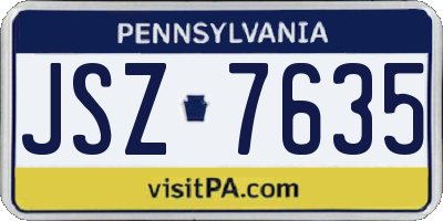 PA license plate JSZ7635