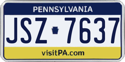 PA license plate JSZ7637