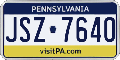 PA license plate JSZ7640