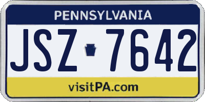 PA license plate JSZ7642