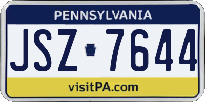 PA license plate JSZ7644