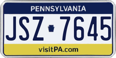 PA license plate JSZ7645
