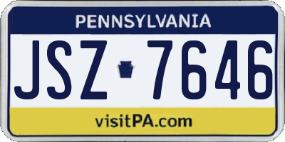 PA license plate JSZ7646