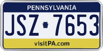 PA license plate JSZ7653