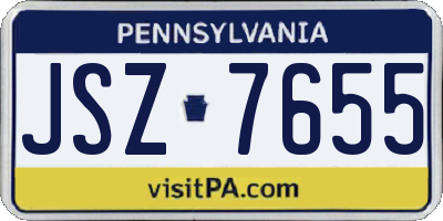 PA license plate JSZ7655