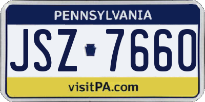 PA license plate JSZ7660