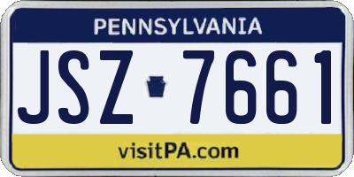 PA license plate JSZ7661