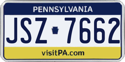 PA license plate JSZ7662