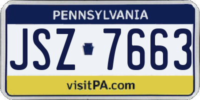 PA license plate JSZ7663
