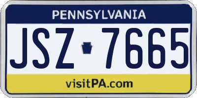 PA license plate JSZ7665