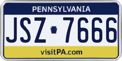 PA license plate JSZ7666