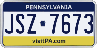 PA license plate JSZ7673