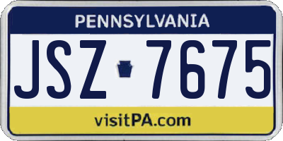 PA license plate JSZ7675