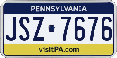 PA license plate JSZ7676