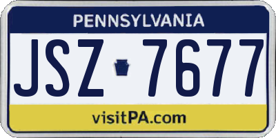 PA license plate JSZ7677