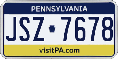 PA license plate JSZ7678