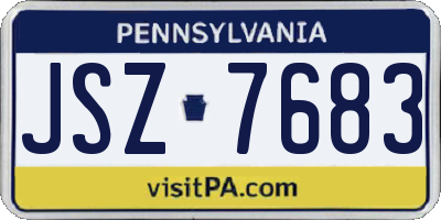 PA license plate JSZ7683