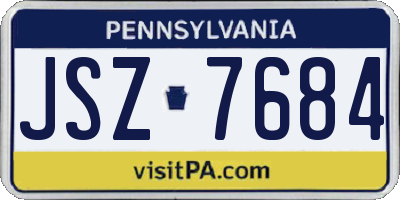 PA license plate JSZ7684