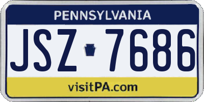 PA license plate JSZ7686