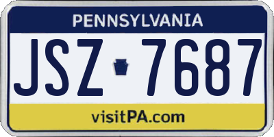 PA license plate JSZ7687