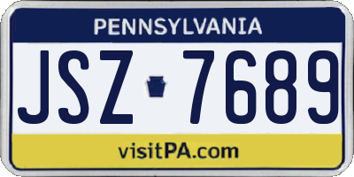 PA license plate JSZ7689