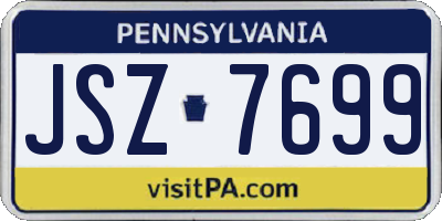 PA license plate JSZ7699