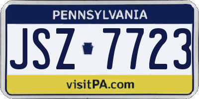 PA license plate JSZ7723