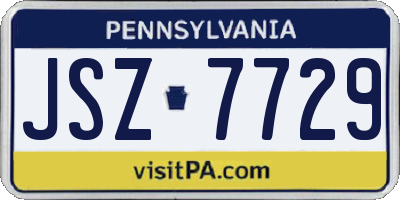PA license plate JSZ7729