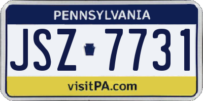 PA license plate JSZ7731