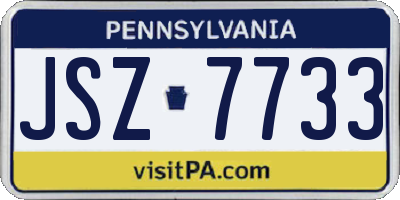 PA license plate JSZ7733