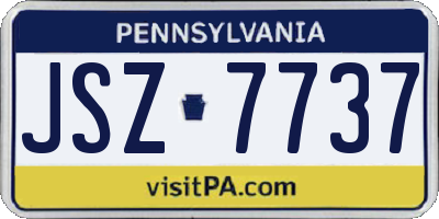 PA license plate JSZ7737