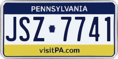PA license plate JSZ7741