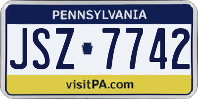 PA license plate JSZ7742