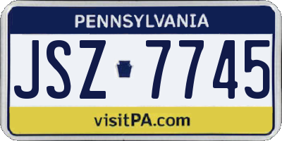 PA license plate JSZ7745