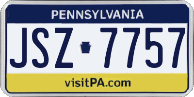 PA license plate JSZ7757