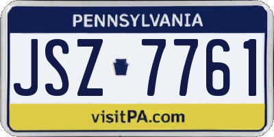 PA license plate JSZ7761