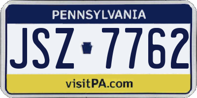 PA license plate JSZ7762