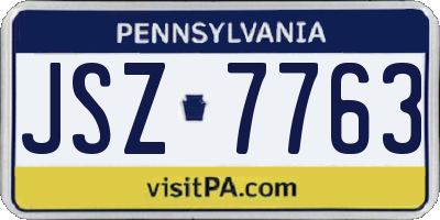PA license plate JSZ7763