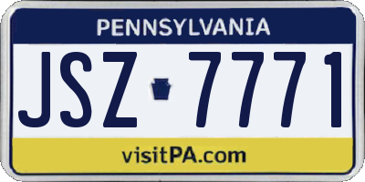 PA license plate JSZ7771