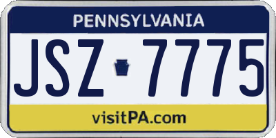 PA license plate JSZ7775