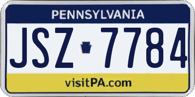 PA license plate JSZ7784